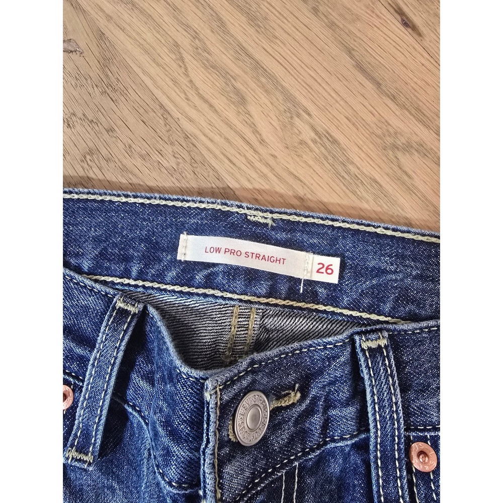 Levi Strauss Co Low Pro Straight Womens Blue Denim Jeans Size 26 - Picture 3 of 10